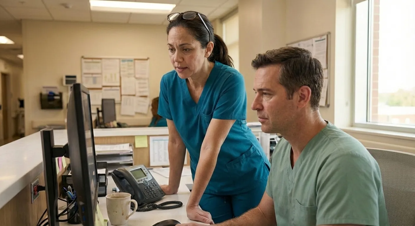 Caremaze task list showing assigned discharge tasks with owner, priority, and status